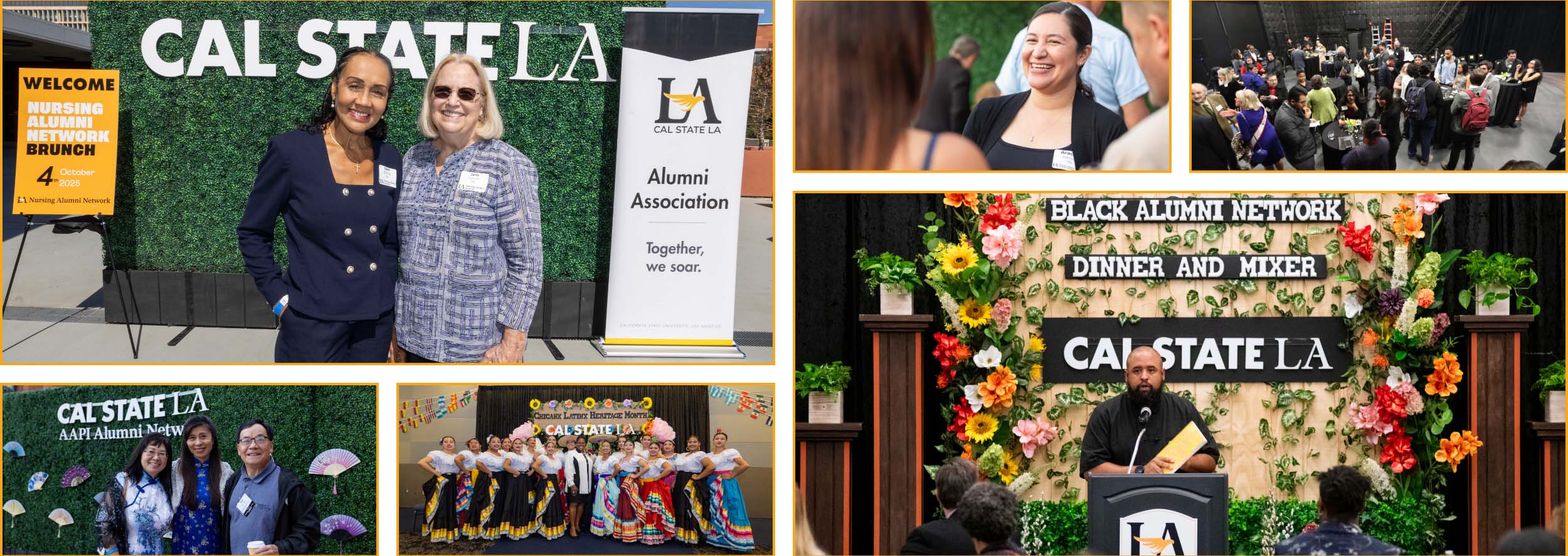 Photo collage of alumni at various network events