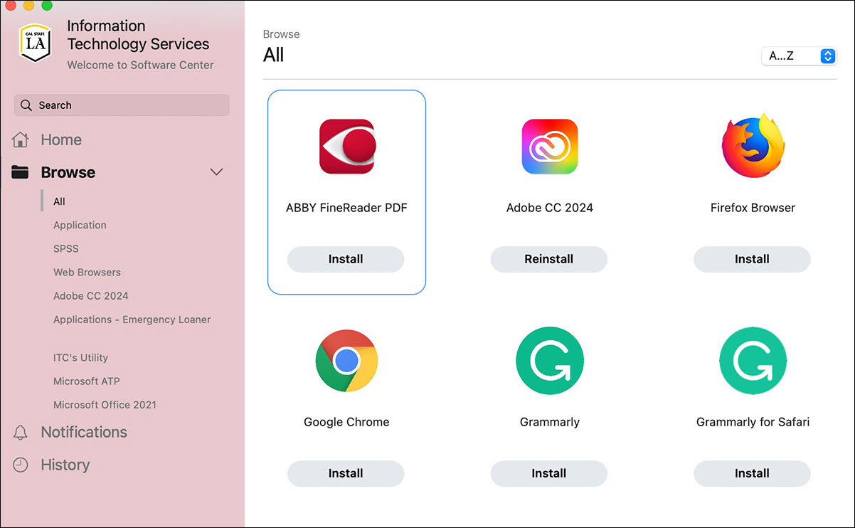 Software Center App Browser