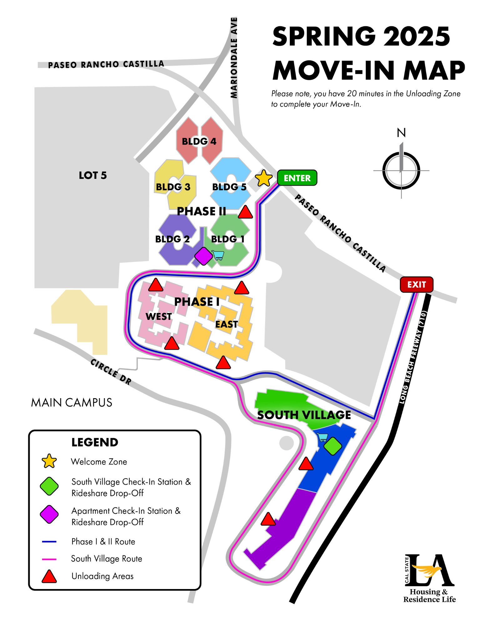 Spring 2025 Move-In Map. 