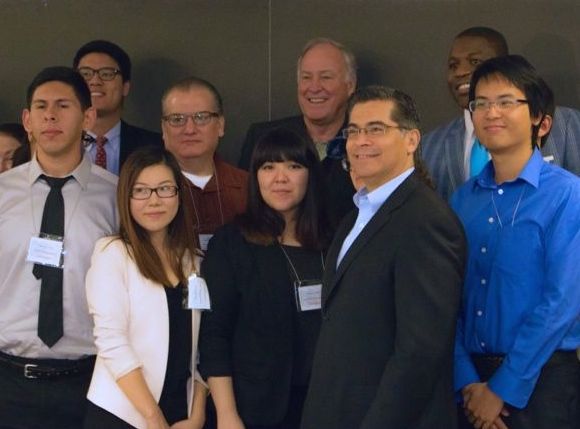 Congressman Becerra and students