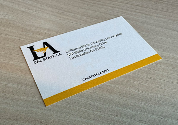 The front of a business card.