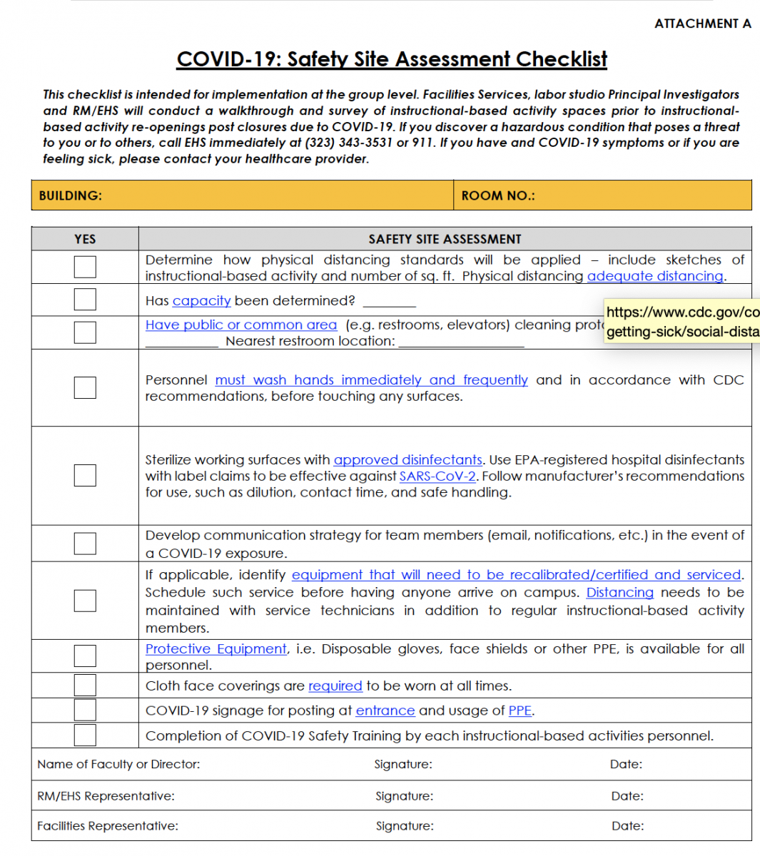 Safety Site Assiessment Checklist