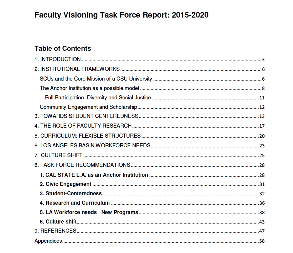 Cal State LA Vision Report