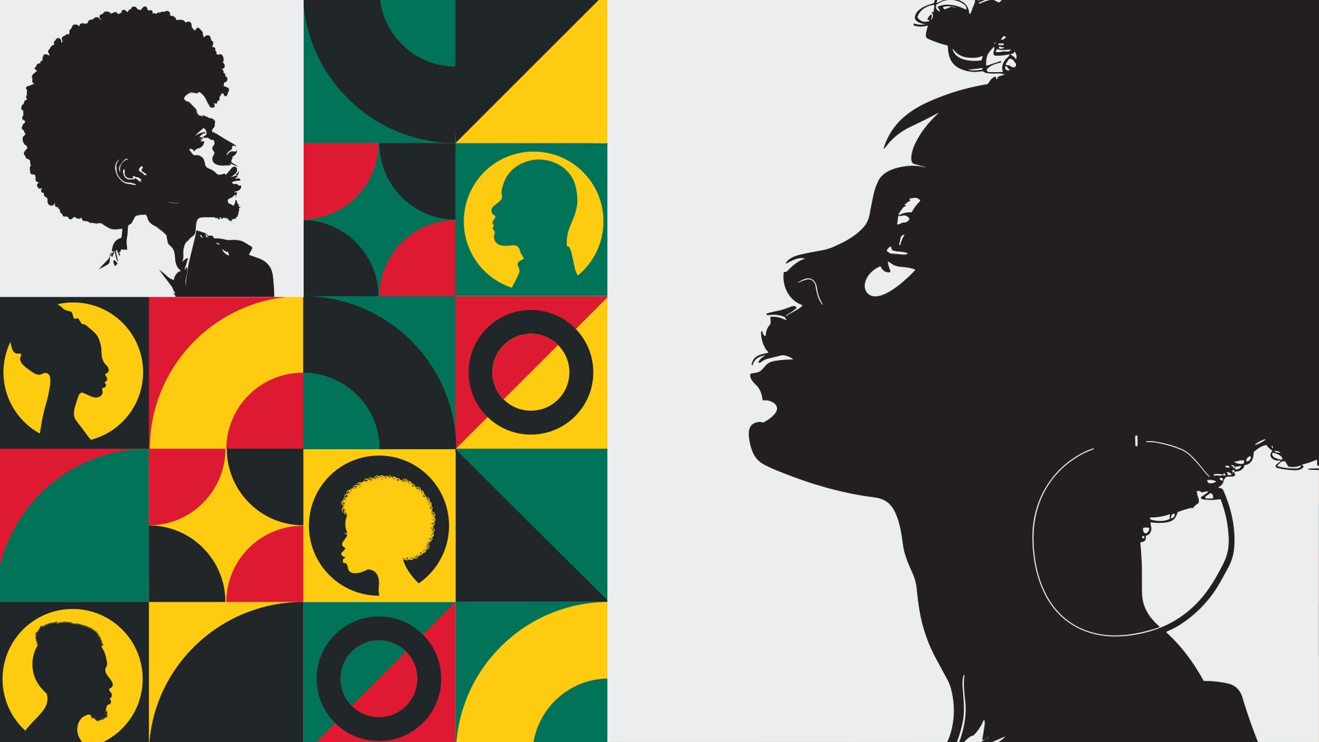A collage of Juneteenth related silhouettes.