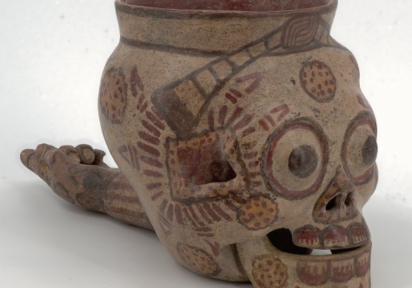 Aztec skull censer