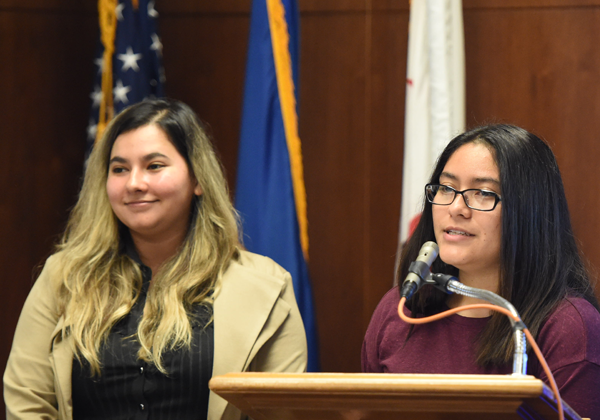 female students present to City of LA