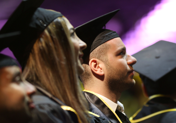 students at graduation