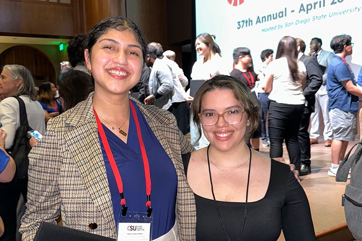 two students participating on teh CSU conference