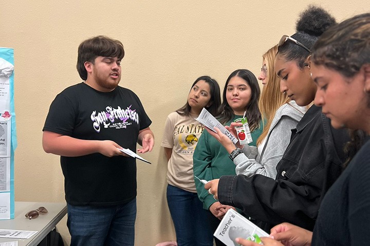 Group of students listening to a presentation