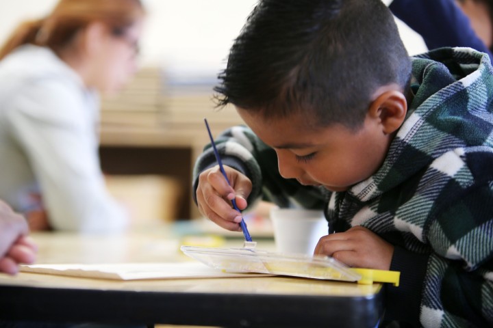 Child painting