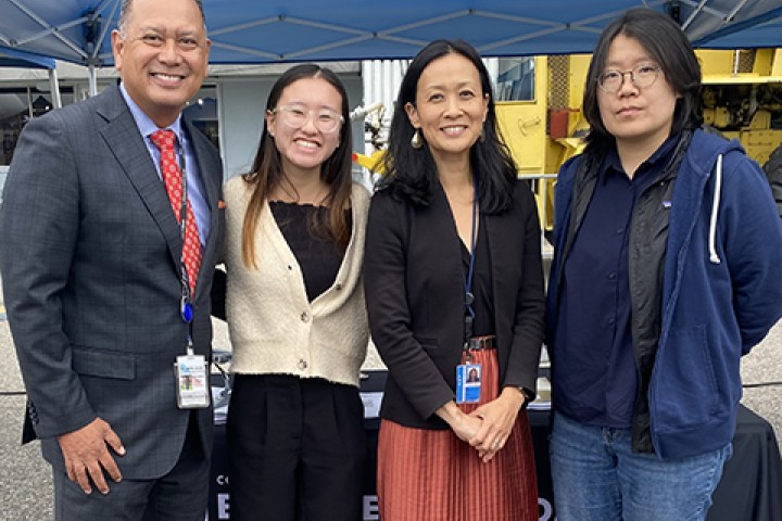 Eddie Angeles, YIlin Feng with ECST students Savannah Vuong and interim lawa ceo Bea Hsu