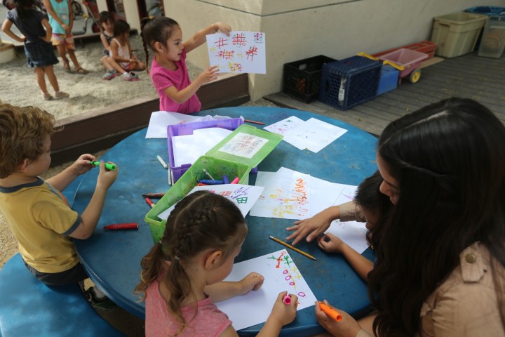 Children doing activities at Anna Bing center
