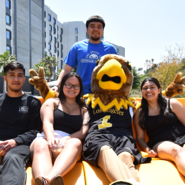 Eddie the Golden Eagle in Housing with Resident Assistants.