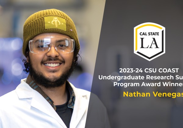 COAST Winner Nathan Venegas wearing a lab coat