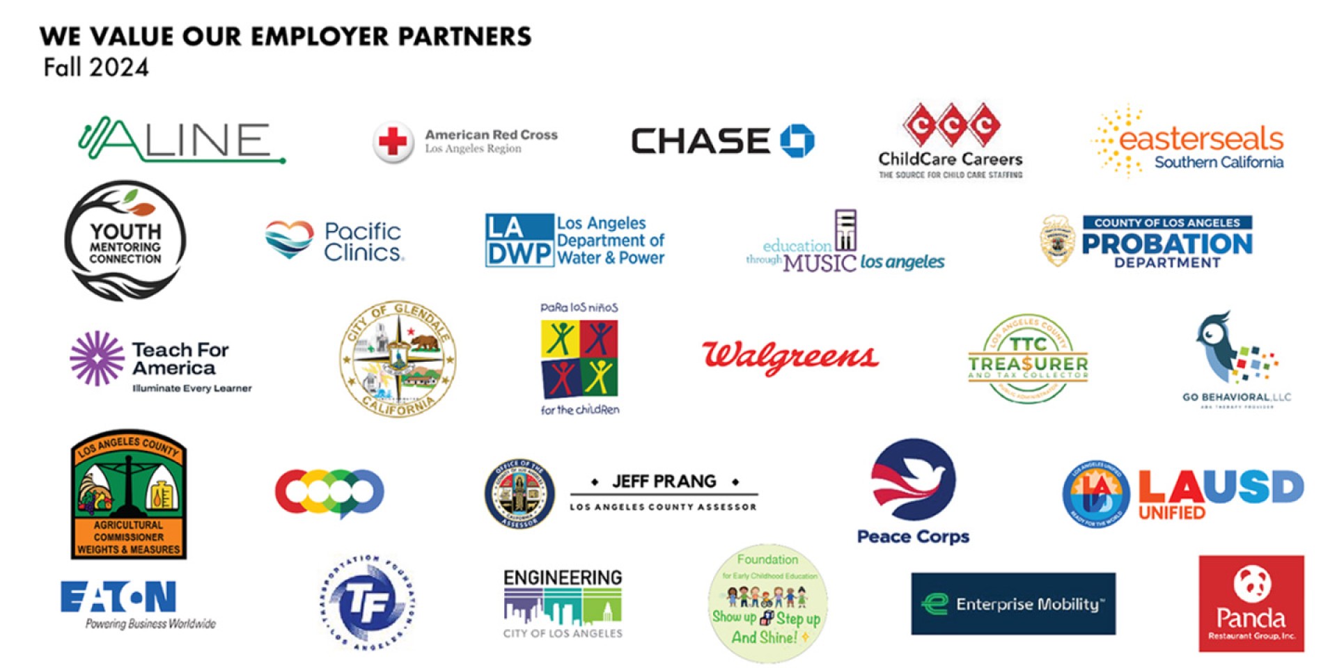 We Value Our Employer Partners (Fall 2024)