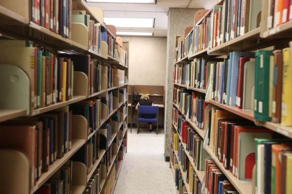 library shelves 