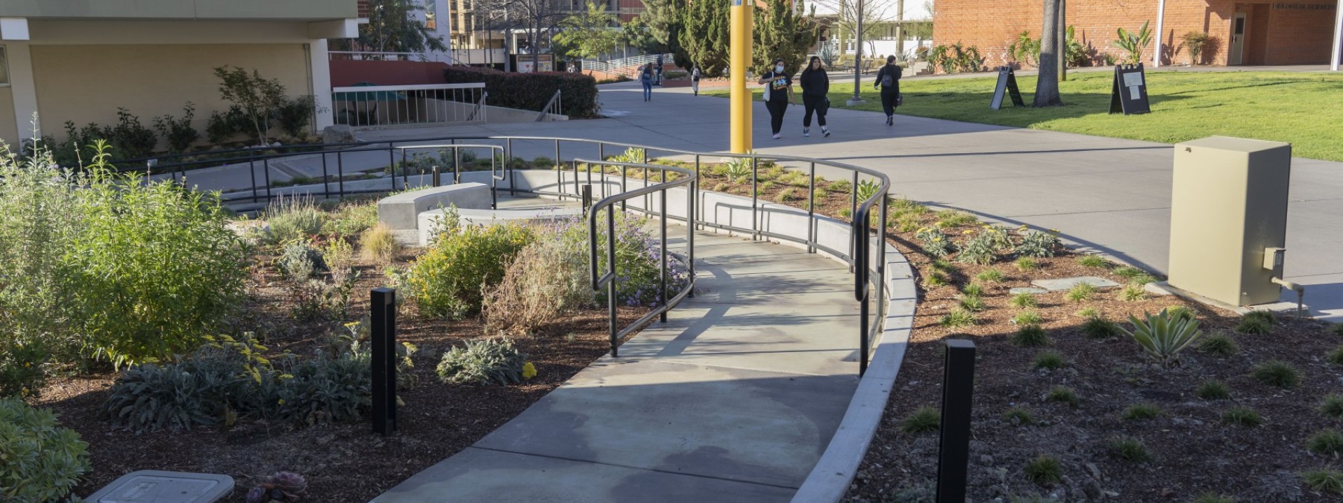 CSULA garden on main walkway